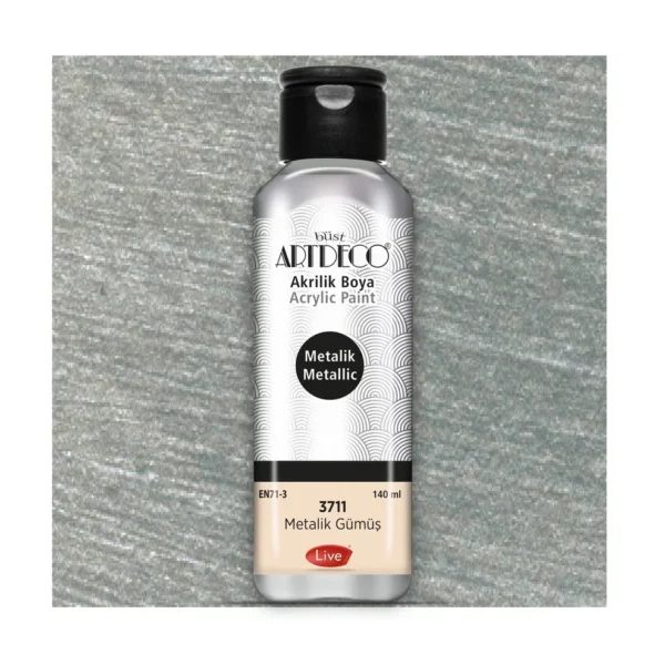 Artdecо акрилна боичка металик 140 мл. – Silver 3722